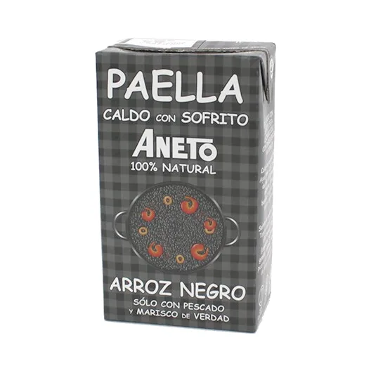 Aneto 100% Natural Bouillon Paella Arroz Negro 1ltr
