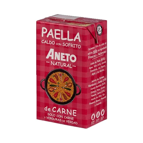 Aneto 100% Natural Bouillon Paella Carne 1ltr