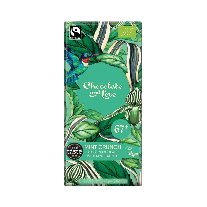 ChocLove Chocolate & Love Bar Mint 57% 80g