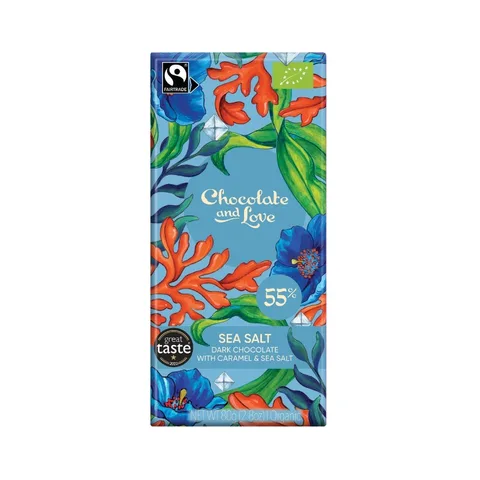 Chocolate & Love Bar Sea Salt Caramel 55% 80g