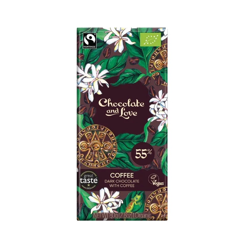 ChocLove Chocolate & Love Bar Coffee 55% 80g