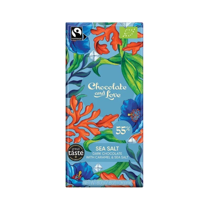 ChocLove Chocolate & Love Bar Sea Salt Caramel 55% 40g