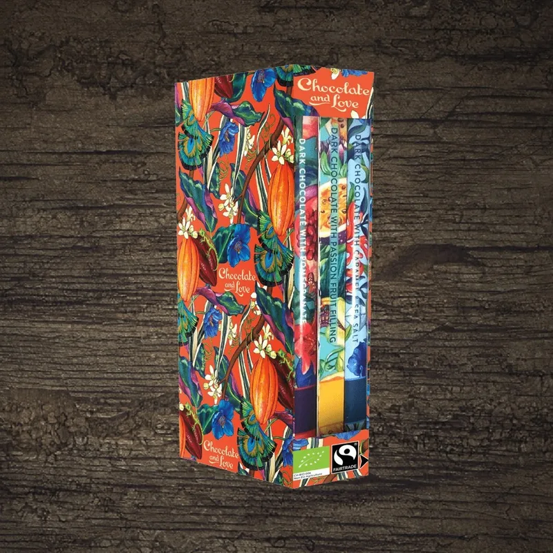 ChocLove Chocolate & Love 3 Bar Library Box 'Cacao Oasis' 240g