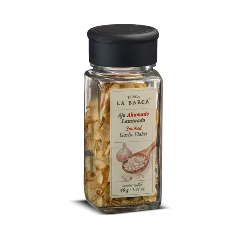 Finca La Barca Smoked Garlic Flakes 40g displaydoos