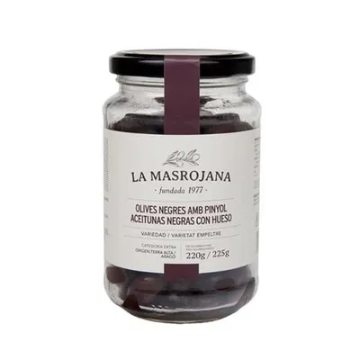 Masrojana La Masrojana Zwarte Empeltre Olijven 220g, sfeerfoto 1