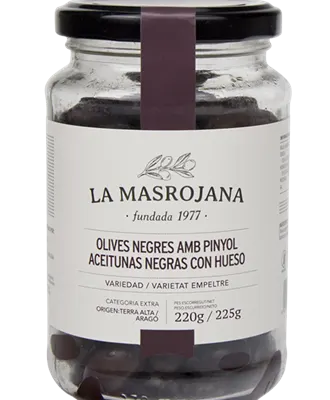 Masrojana La Masrojana Zwarte Empeltre Olijven 220g, sfeerfoto 3